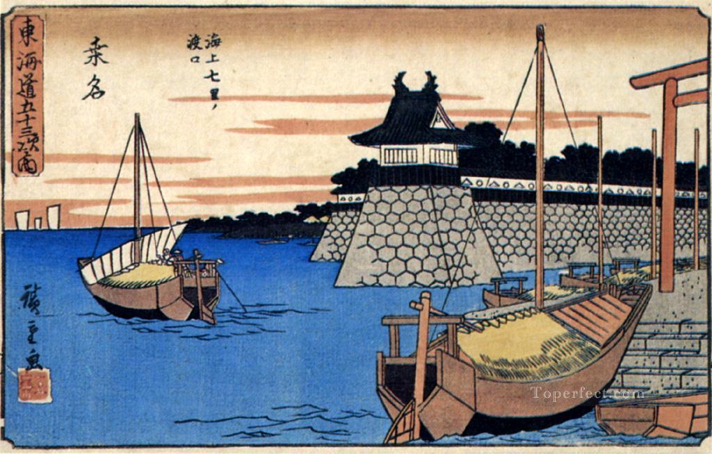 kuwana Utagawa Hiroshige Ukiyoe Pintura al óleo